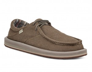 Sanuk Single Fin Sidewalk Surfers Brown | BJKS-13796