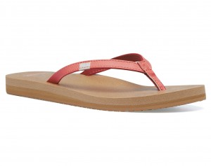 Sanuk Yoga Joy Burnt Coral Sandals Coral | KSQZ-80941