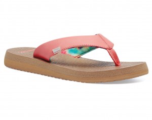 Sanuk Yoga Mat Burnt Coral Sandals Coral | QTOZ-86910