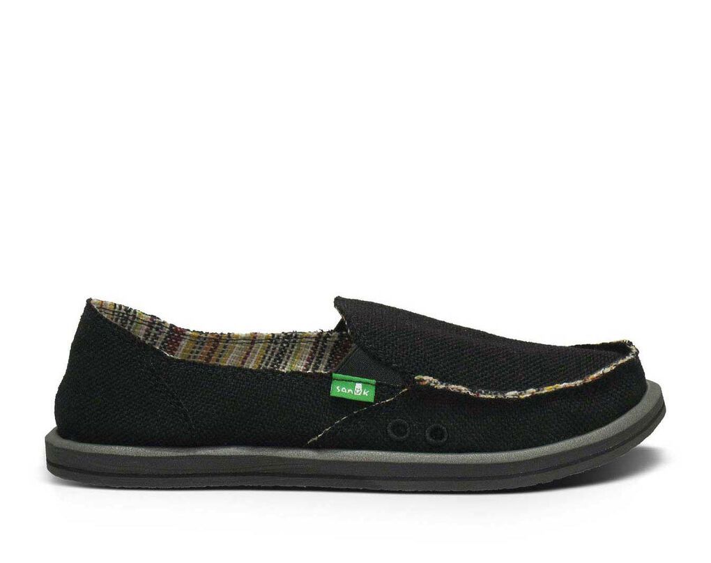 Sanuk Donna Hemp Shoes Black | QIGC-68571