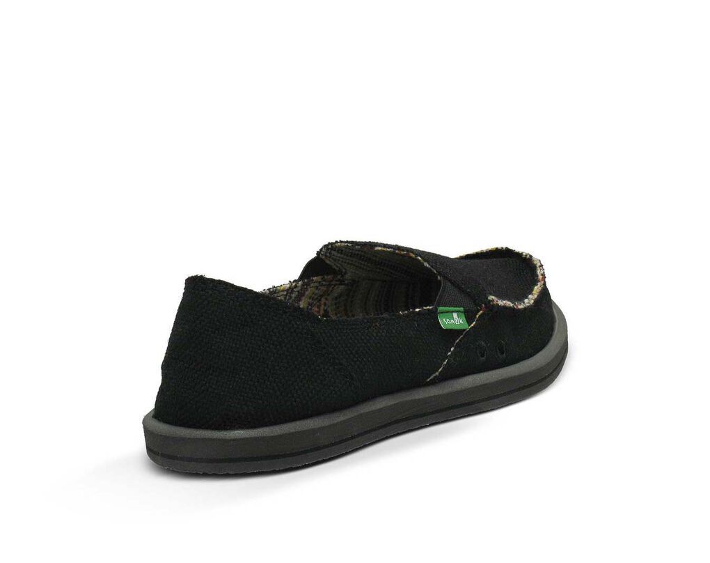 Sanuk Donna Hemp Shoes Black | QIGC-68571