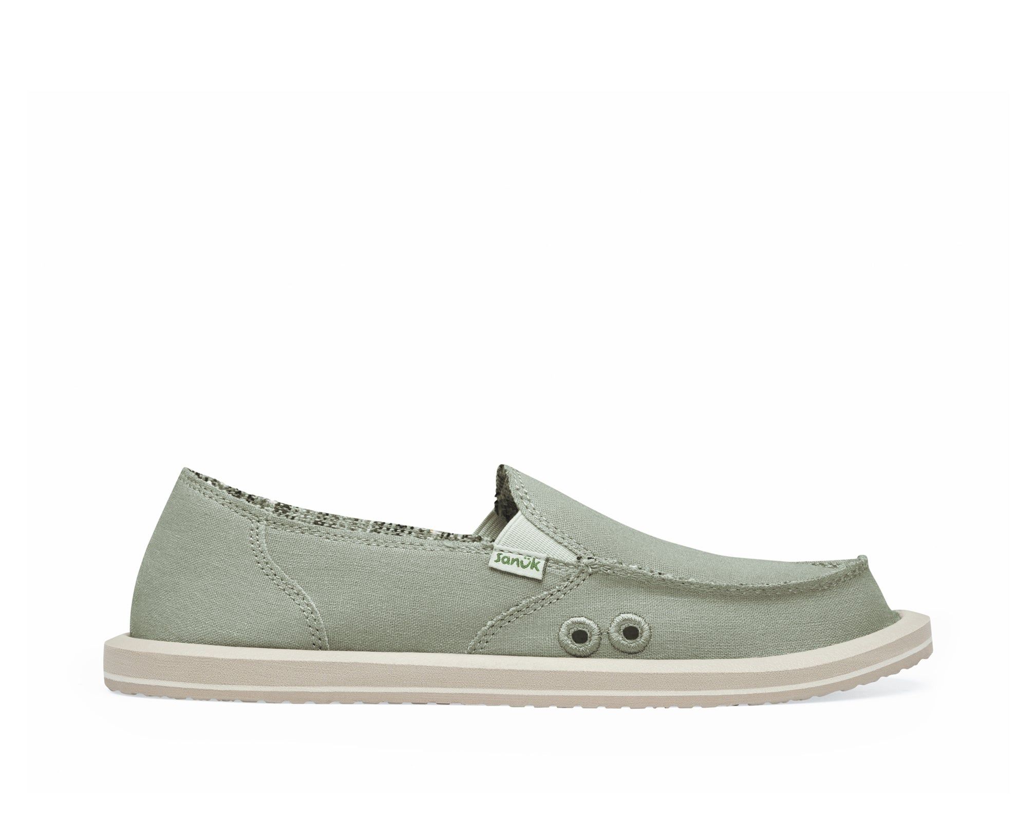 Sanuk Donna Hemp Sidewalk Surfers Olive Grey | LKJP-79381