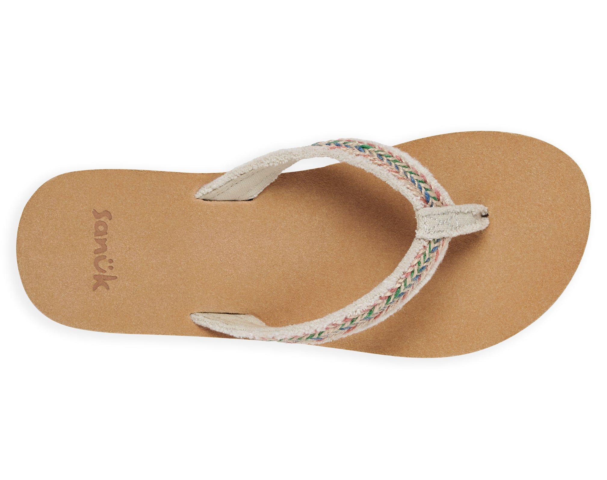 Sanuk Fraidy Jute Natural Sandals Beige Multicolor | DIBP-94175