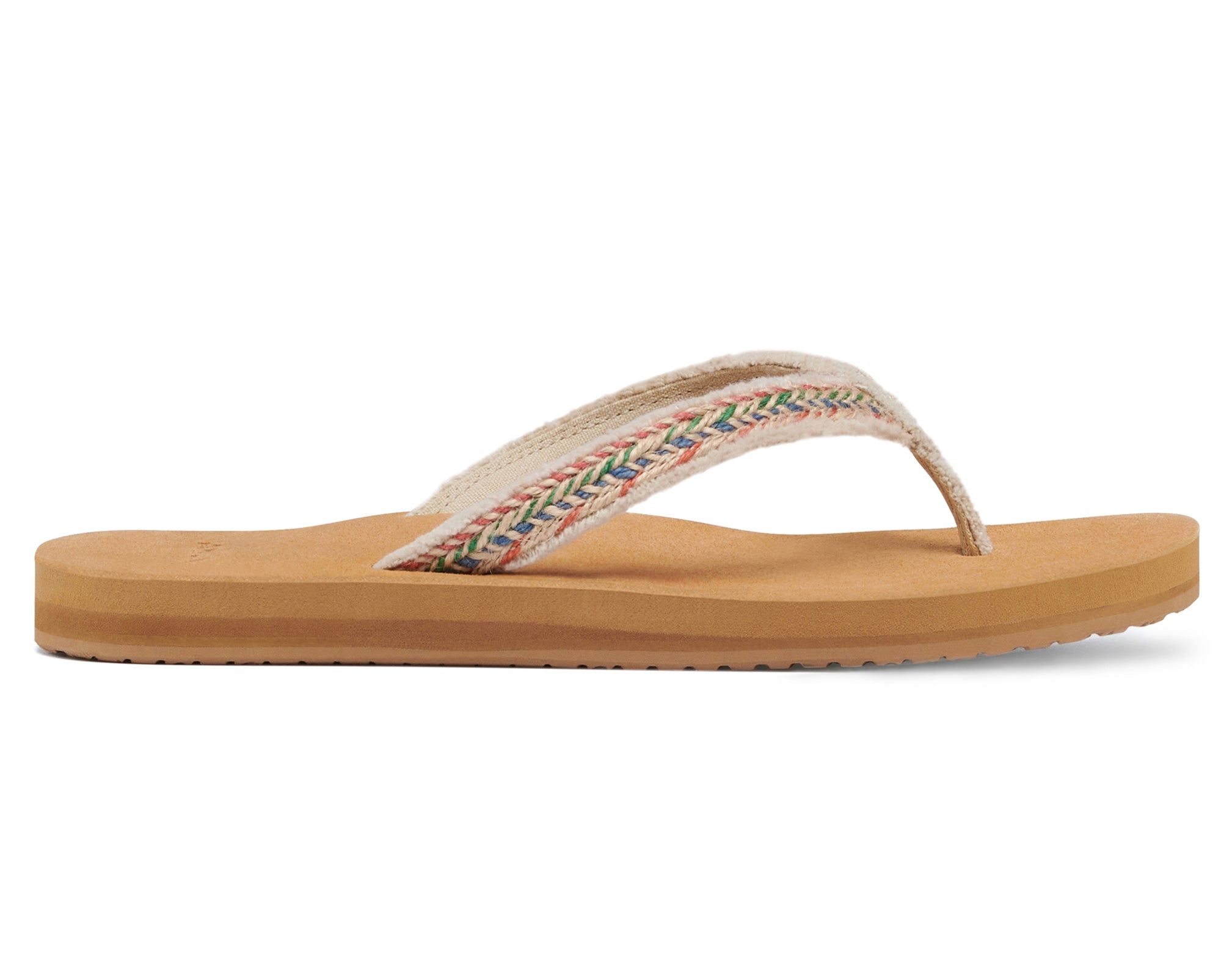 Sanuk Fraidy Jute Natural Sandals Beige Multicolor | DIBP-94175