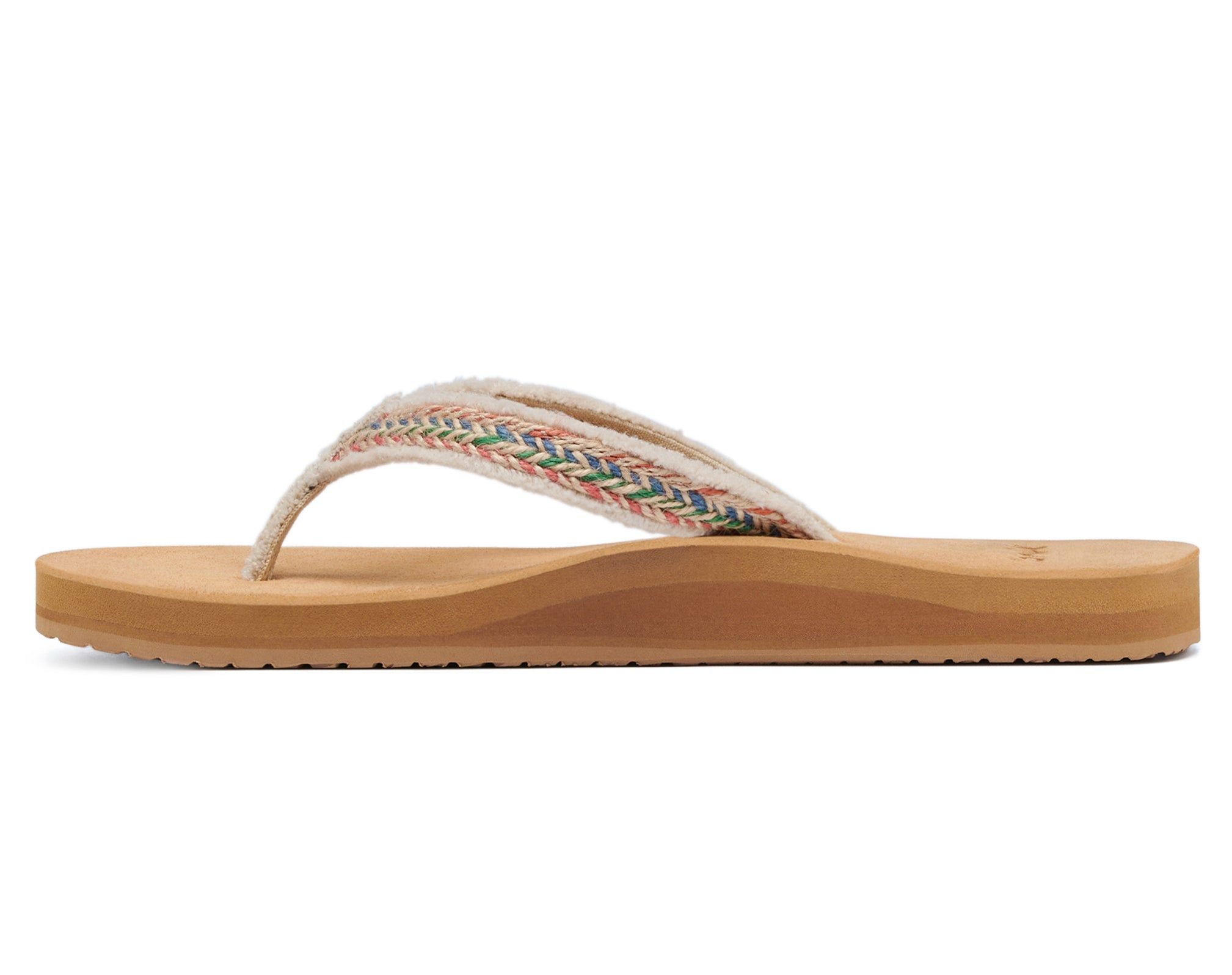 Sanuk Fraidy Jute Natural Sandals Beige Multicolor | DIBP-94175