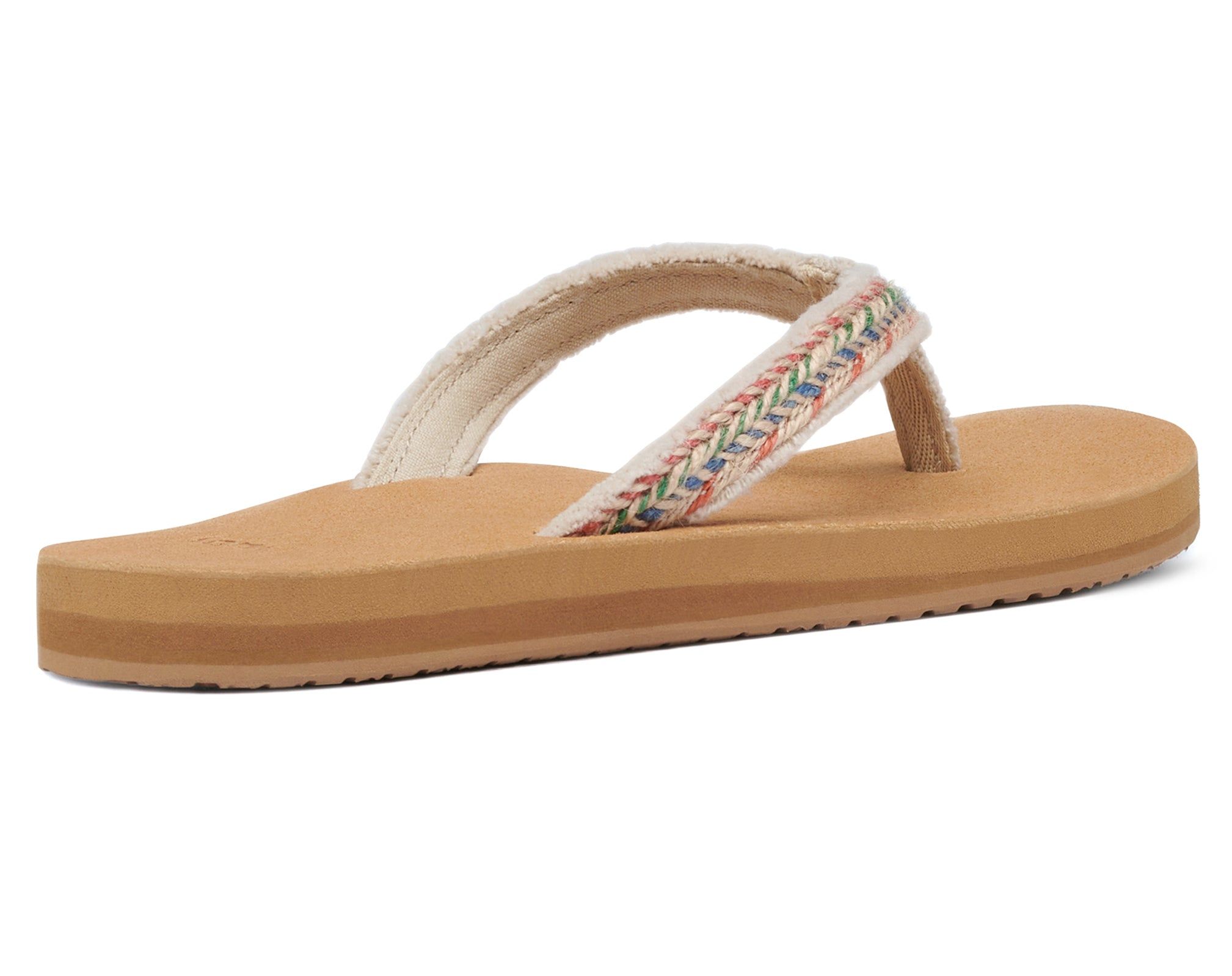 Sanuk Fraidy Jute Natural Sandals Beige Multicolor | DIBP-94175