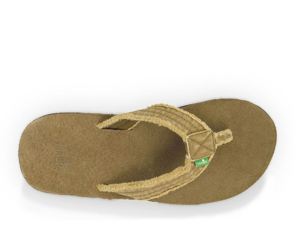 Sanuk Mens Fraid Not Sandals Khaki | CYJH-30846