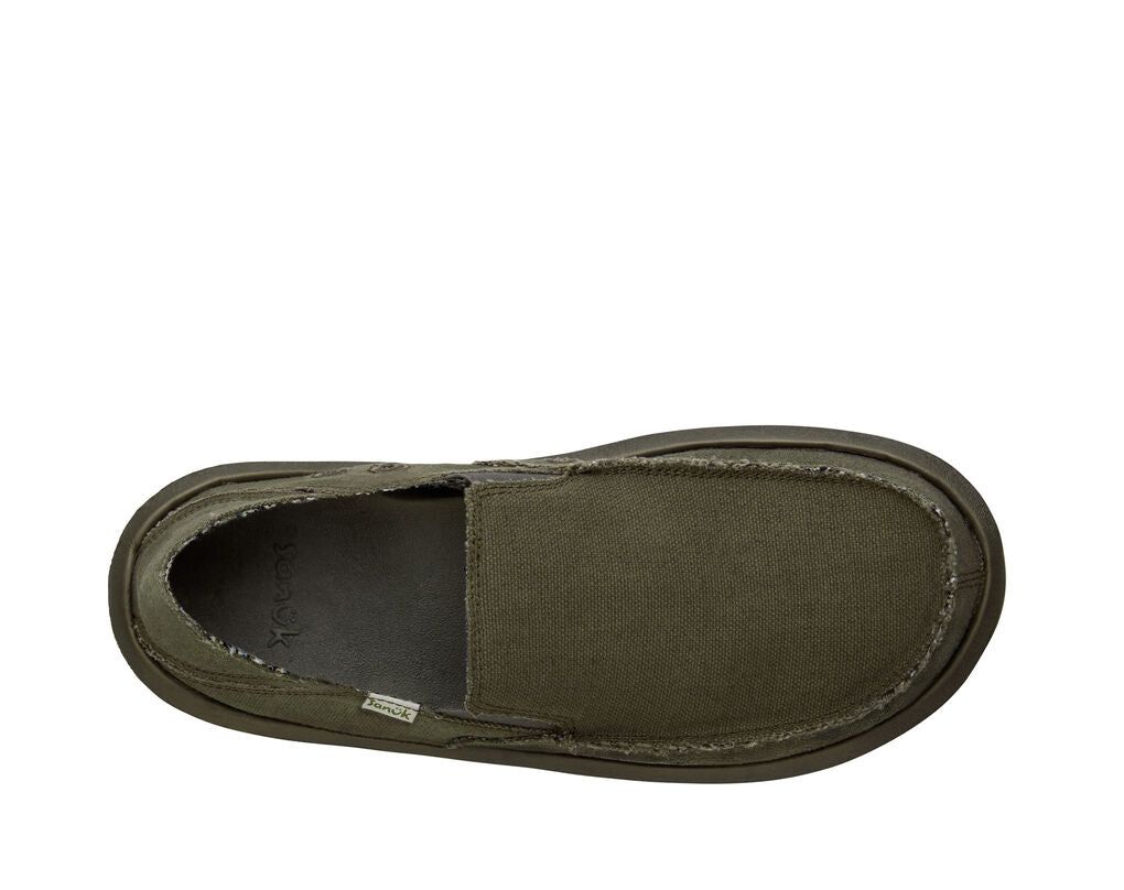 Sanuk Vagabond St Hemp Army Shoes Army | KZWM-45807