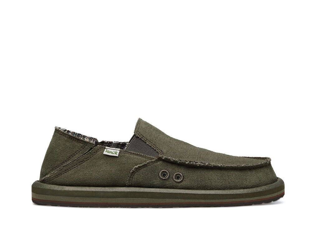 Sanuk Vagabond St Hemp Army Shoes Army | KZWM-45807