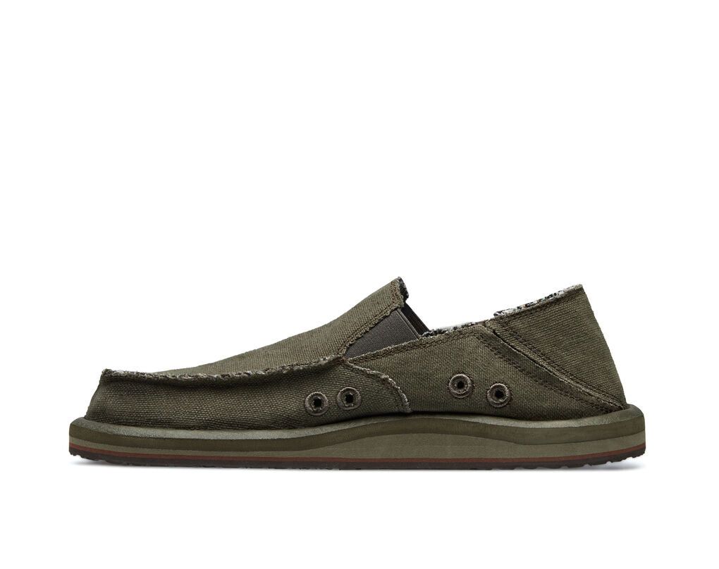 Sanuk Vagabond St Hemp Army Shoes Army | KZWM-45807