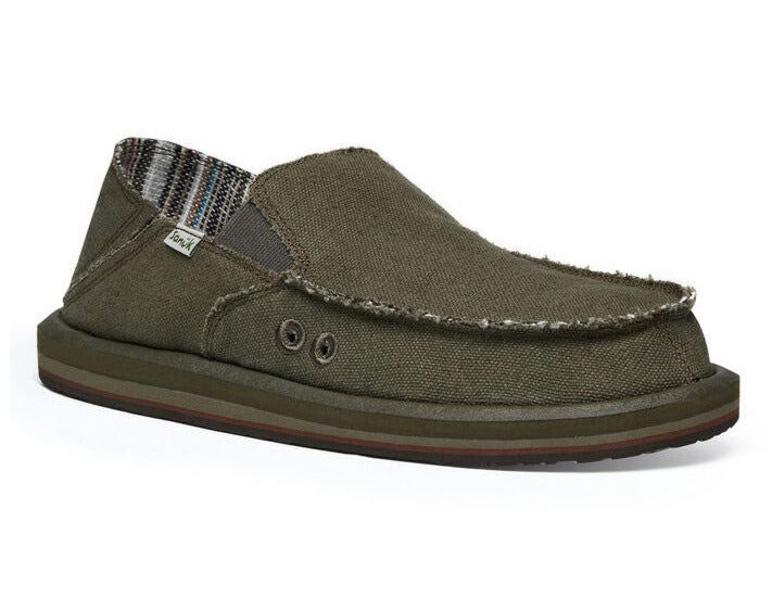 Sanuk Vagabond St Hemp Army Shoes Army | KZWM-45807