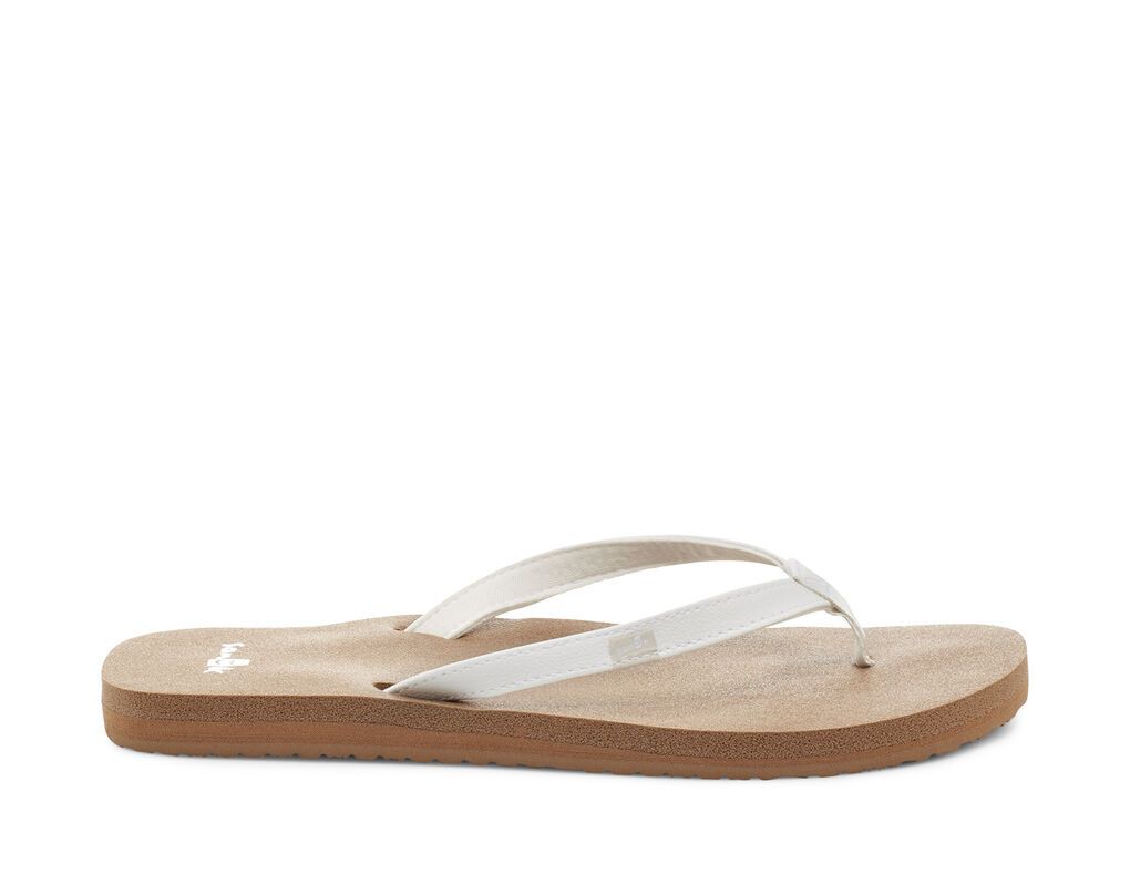 Sanuk Yoga Joy Sandals White / Brown | AZSH-20857